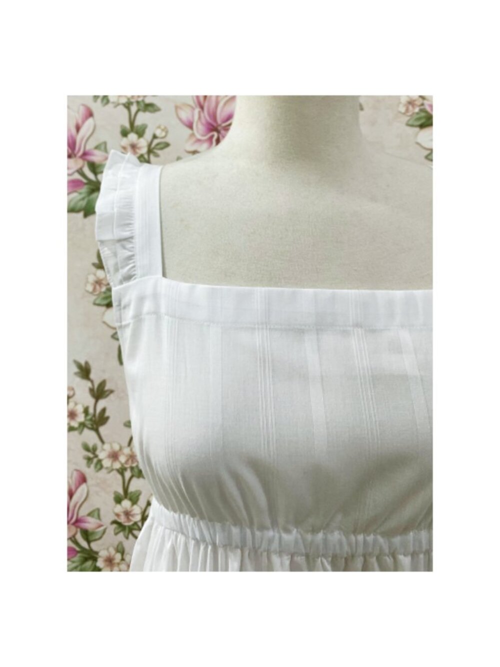 SoieRose White 100% Cotton Prairie Tiered Maxi Dress - SR-1313 - Picture 4 of 7